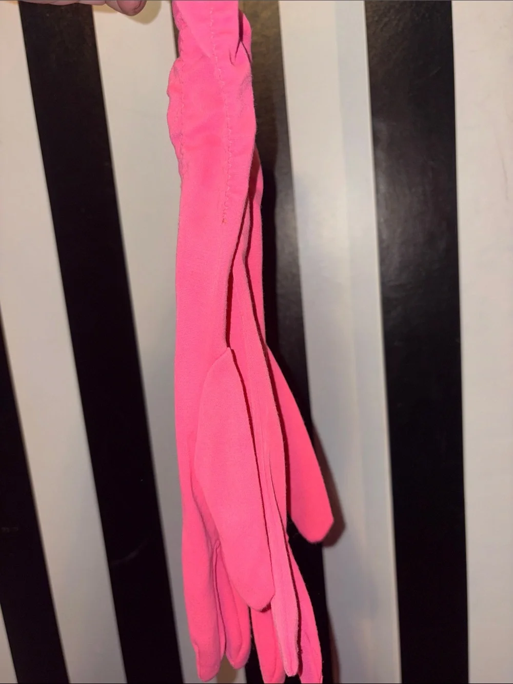 Vintage Pink Ruched Long Gloves Retro Formal Wear Fancy Dress